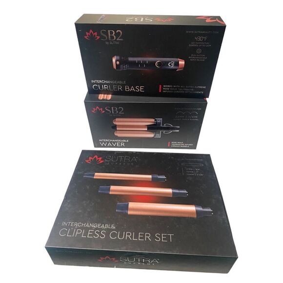 SB2 by SUTRA Interchangeable 3 in 1 Styling Base, Clipless Curler Set & Jumbo Tr - Picture 1 of 6
